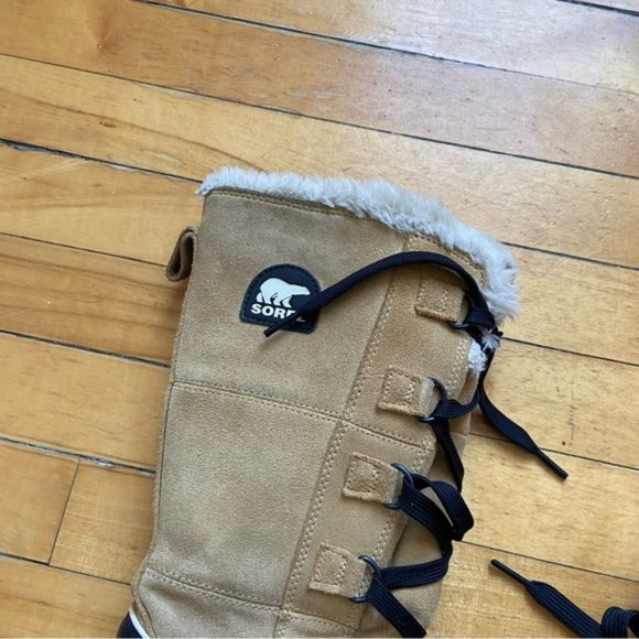 Sorel Tivoli II High Leather Waterproof Lined Winter Boots in Tan - Picture 3 of 10